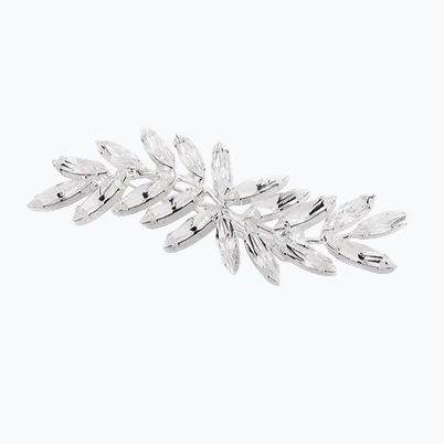 Crystal Leaf Brooch