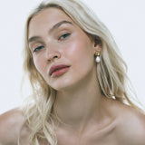 Pansy Pearl Earrings | Silver