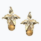 Iris Crystal Earrings | Gold