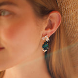 Cielo Earrings Dark Green | Silver