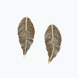 Free Feather Earrings -  Black Crystal | Gold