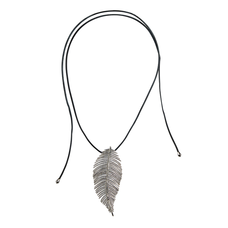 Free Feather Necklace -  Crystal | Silver