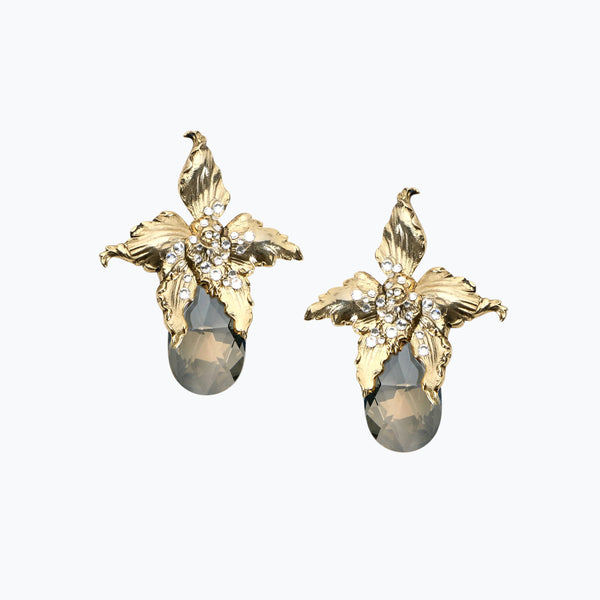 Iris Crystal Earrings | Gold