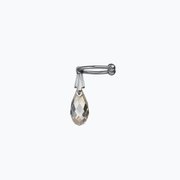 Crystal Tear Ear Cuff S | Gray