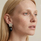 Flare Drop Earrings Black | Silver