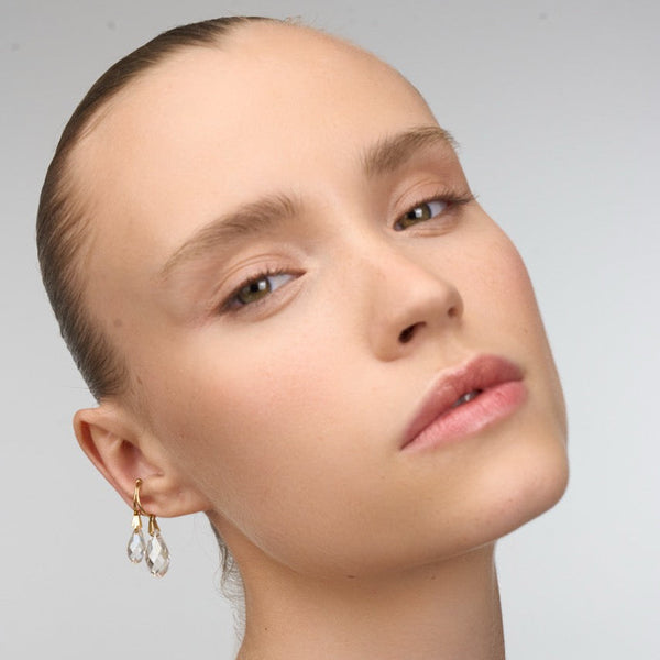 Crystal Tear Ear Cuff L | Champagne