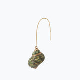 Green Spiral Sea Shell Earring