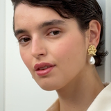 Ribbon Pearl Earrings