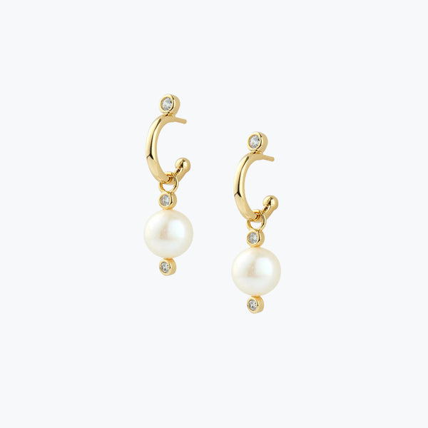 Luna Pearl Earrings | Gold