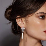 Topaz Earrings L | Silver