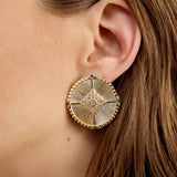 Solar Medallion Earrings | Silver