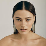 Free Feather Earrings -  Black Crystal | Gold