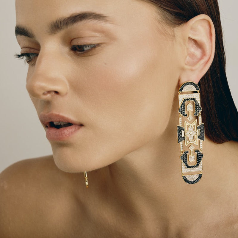 Bond Earrings | Gold - Black