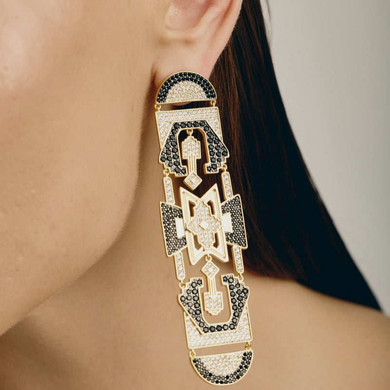 Bond Earrings | Gold - Black