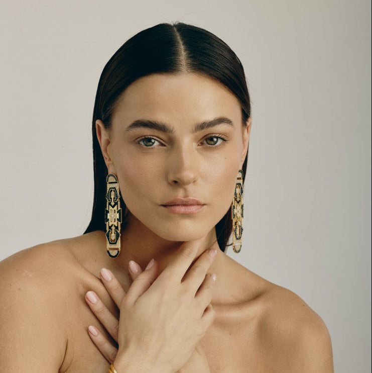 Bond Earrings | Gold - Black