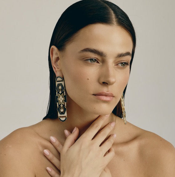 Bond Earrings | Gold - Black