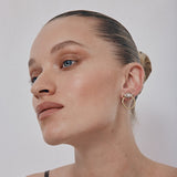 Bar Hoop Earrings | Silver