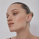 Bar Hoop Earrings | Silver