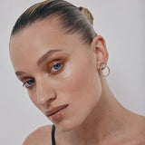 Bar Hoop Earrings | Silver