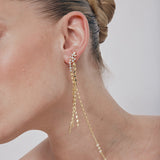 Crystal Rainfall Earrings | Gold