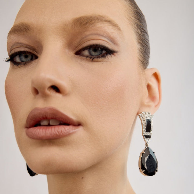 Black Drop Earrings