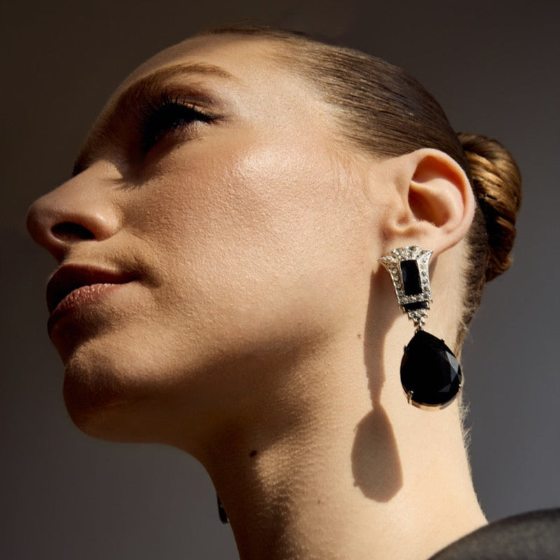 Black Drop Earrings