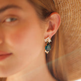 Cielo Earrings Dark Green | Silver