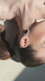 Cielo Earrings Dark Blue | Gold