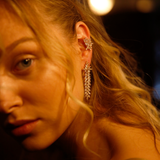 Crystal Cascading Earrings L | Silver