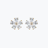 Crystal Flower Earrings | Gold