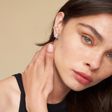 Crystal Square Earrings | Gold