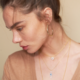 Moon Hoop Earrings S | Silver