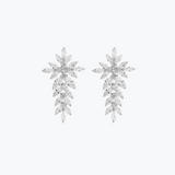 Crystal Cascading Earrings M | Silver