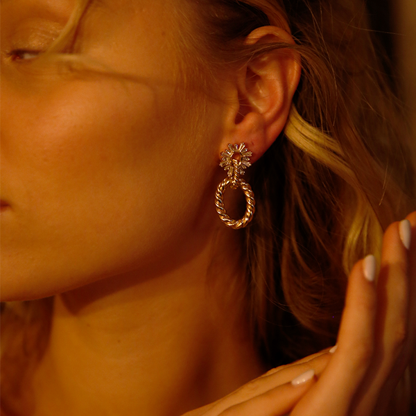 Shiny Rope Earrings | Gold