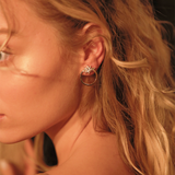 Bar Hoop Earrings | Silver