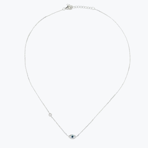Good Eye Charm Necklace | Silver